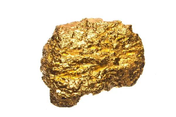 Golden stone isolated on white background — Stock Photo, Image