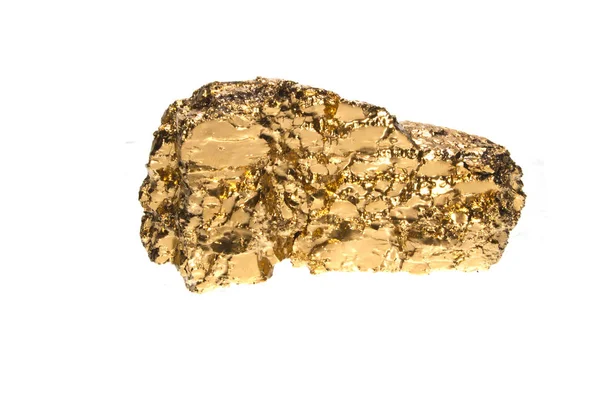 Batu emas diisolasi pada latar belakang putih — Stok Foto