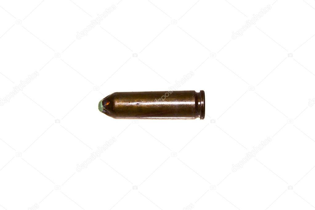 pistol cartridge isolated on white background