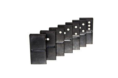 Domino beyaz arkaplanda izole edildi