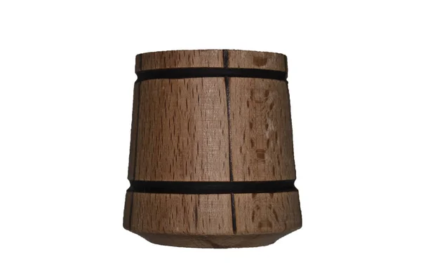 Wooden bucket isolated on white background — Stock Photo, Image