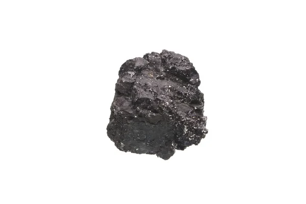 Pedra preta isolada sobre fundo branco — Fotografia de Stock
