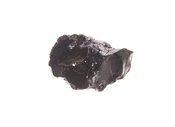 Чорний камінь ізольований на білому тлі — стокове фото