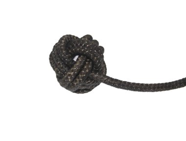 beyaz arkaplanda ip düğümü izole edildi