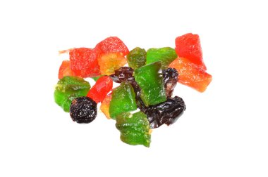 Kurumuş meyve beyaz arkaplanda izole