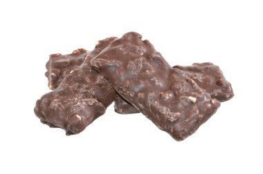 Beyaz arkaplanda izole edilmiş çikolatalı kurabiye