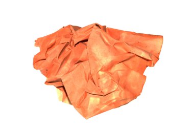 buruşmuş kağıt beyaz arkaplanda izole