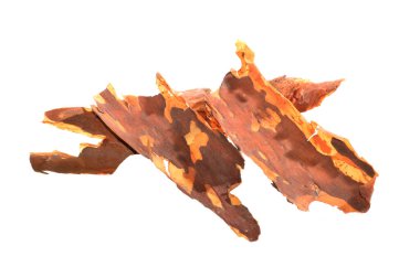 Beyaz arkaplanda ağaç kabuğu izole