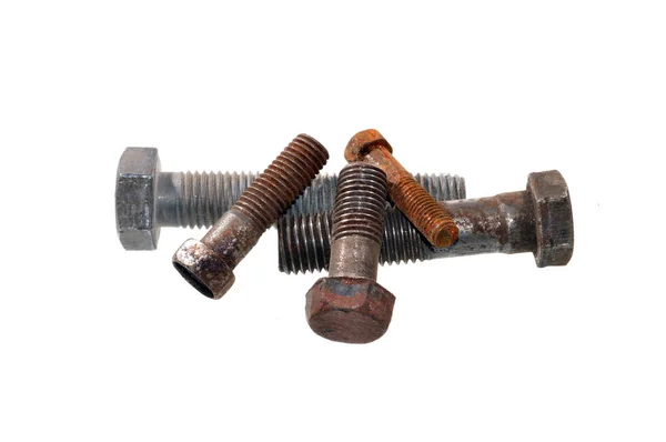 Rusty Bolt Isolated White Background — Stock Photo, Image