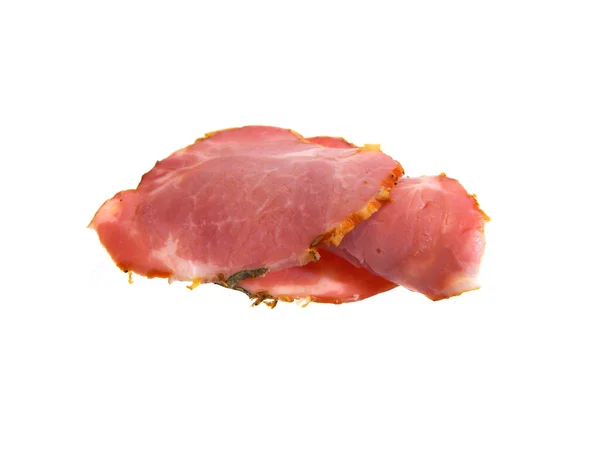 Räucherfleisch Isoliert Auf Weißem Hintergrund — Stockfoto