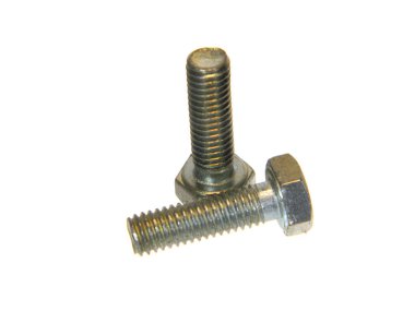                                Beyaz arkaplanda çelik cıvata izole edildi