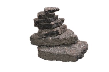 asfalt beyaz arkaplanda izole edildi