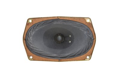 Beyaz arkaplanda radyo hoparlörü izole