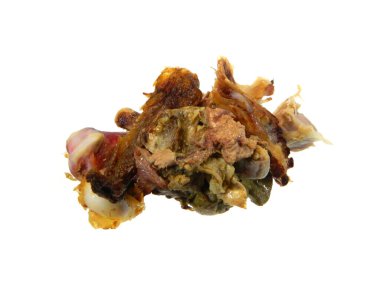                                Beyaz arka planda izole edilmiş tavuk kemikleri