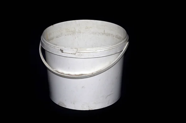 Garden Bucket Isolated Black Background — Stock Photo, Image