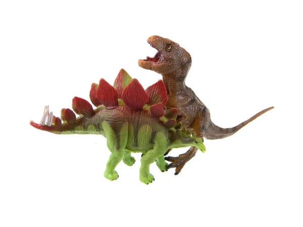 白地に隔離された赤ちゃんの恐竜のおもちゃ — ストック写真