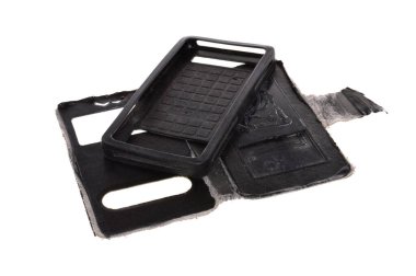 Beyaz arkaplanda izole edilmiş eski telefon dosyası