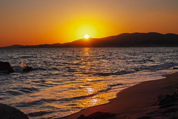 Puesta Sol Playa — Foto de Stock