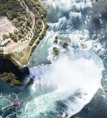 Niagara şelalesinin havadan görünümü.