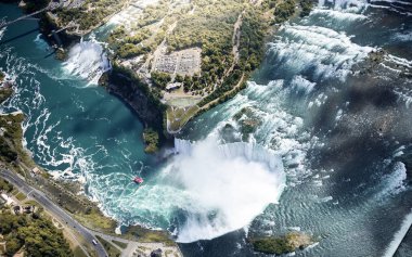 Niagara şelalesinin havadan görünümü.