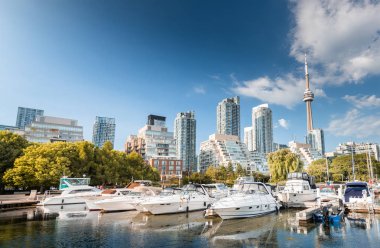 Toronto 'da yaz mevsiminde güzel liman çekimleri, Toronto, Kanada