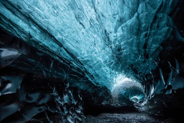 Tiro Panorâmico Caverna Geleira Ártica Dentro — Fotografia de Stock