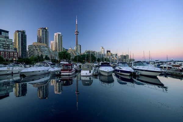 Fotografering Vacker Hamn Toronto Stad Sommaren Kväll Toronto Kanada — Stockfoto