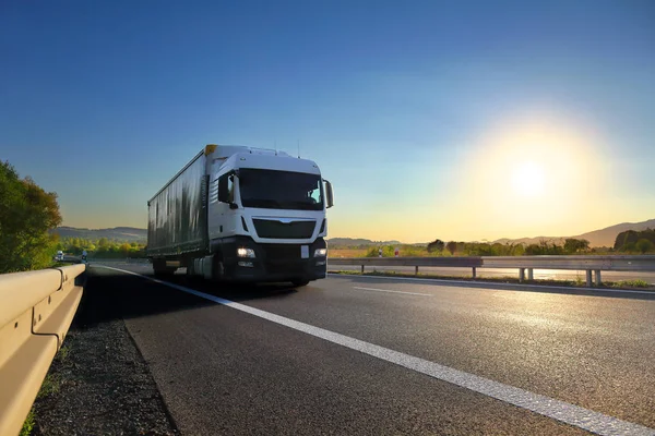 Truck Transport Road Sunset — Stock Photo, Image