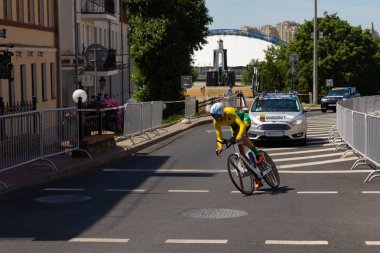 Minsk, Beyaz Rusya - 25 Haziran 2019: Litvanyalı bisikletçi Navardauskas, 2.