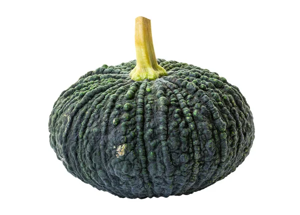 Jeune Courge Kabocha Fruit Isolé Sur Fond Blanc Chemin Coupe — Photo