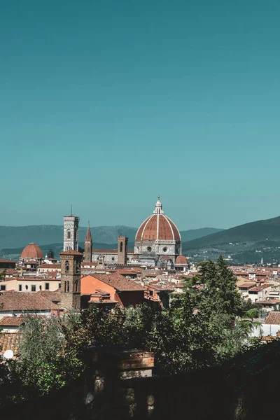 Travel Italy View Duomo Florence City Piazzale Michelangelo Autumn Evening — Stock Photo, Image