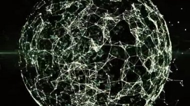 Küresel blockchain ağ dijital siber. Finansal ya da sosyal Cryptocurrency için Animasyon 3d render 4 k loopable arka plan