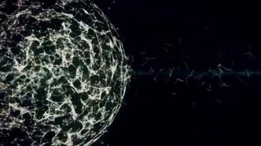 çizgiler ve noktalar hareketli blockchain geometrik arka plan soyut. döngü cg animasyonu