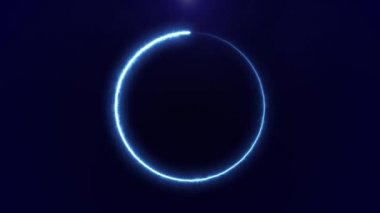 Arka plan bir elektrik ark ile sonsuz bir daire sorunsuz döngü 4 k animasyon döner.