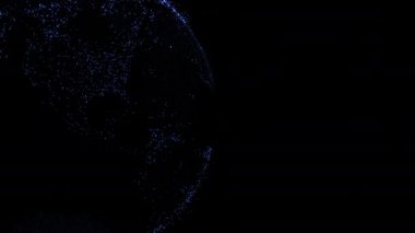 Dijital parlayan veri bir bilimsel Soyut 3d render küre. nokta yüksek teknoloji ve Internet bağlantısı modern dijital çağın sembolize. metin veya logo için alan