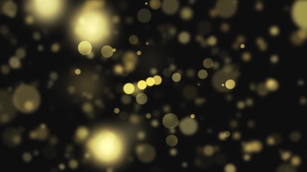 Fondos de Bokeh Lights. Desenfocado oro Led bombillas fondo abstracto. 4K . — Vídeo de stock