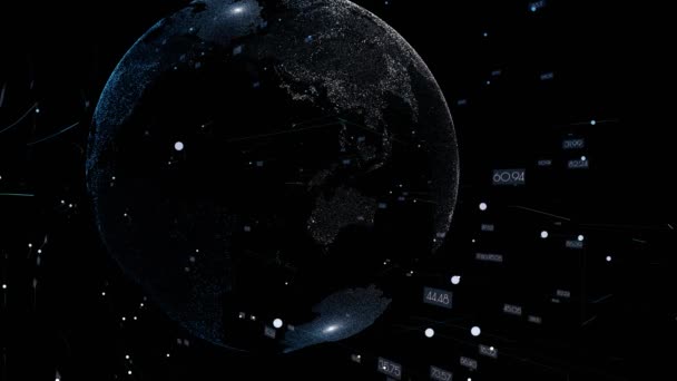 Earth rotating animation Visible Earth, Blue Marble Digital Clouds. future technology conveying the modern digital age and its emphasis on global connectivity among people business and social networks — Stock Video