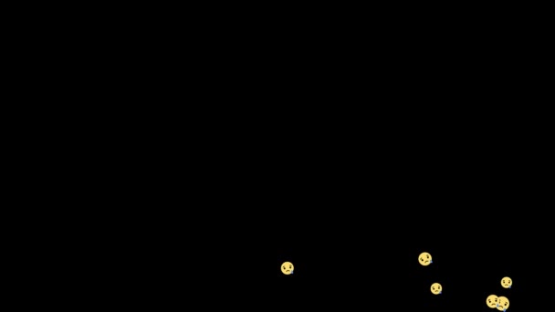 Triste Emoji nella parte inferiore dello schermo 4K Looped sfondo sovrapposizione trasmissioni online, flussi, eccetera . — Video Stock