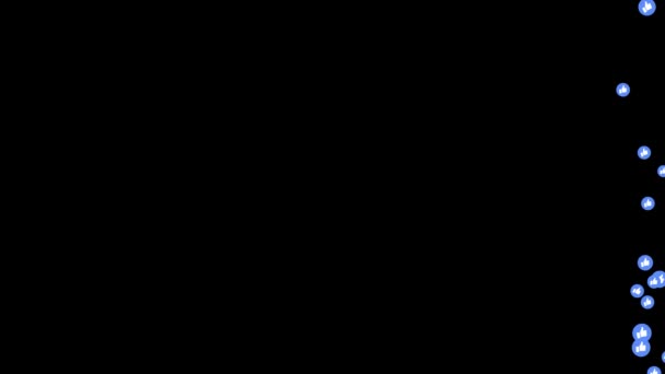 Like icons increasing flow emotion live streaming style thump up Emoji icons fly from the bottom to the top screen. With alpha channel. — Stock Video