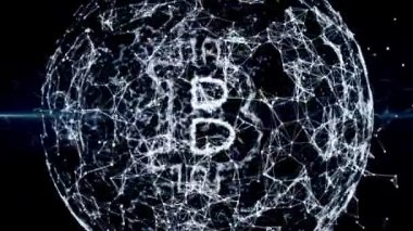 Bitcoin işareti sanal para birimi simgesi. Son saniye sorunsuz döngü 4 k vardır