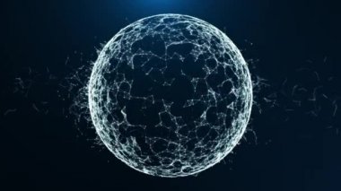 Blockchain ağ bağlantısı dijital siber. Mali veya sosyal 3d render arka plan animasyon yüksek kaliteli 4 k loopable soyut Cryptocurrency, mali, sosyal arka plan için uygundur