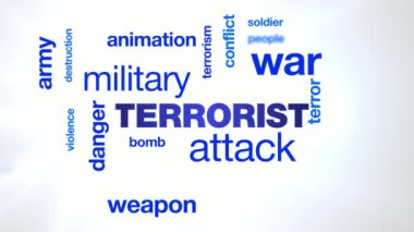 terörist saldırı tehlike askeri terörle savaş silah animasyon bomba ordu terör animasyonlu kelime bulutu arka planda uhd 4k 3840 2160