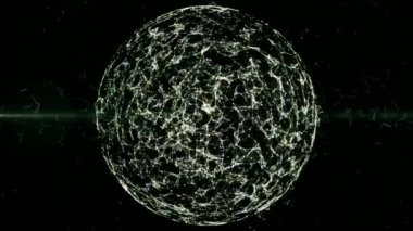Geometrik pleksus Küre, dünya arka plan hareketli çizgiler, noktalar ve üçgenler ile soyut. Pleksus fantasy başlık, yeri olan youtube giriş veya sol tarafında outro için soyut technology.good logosu