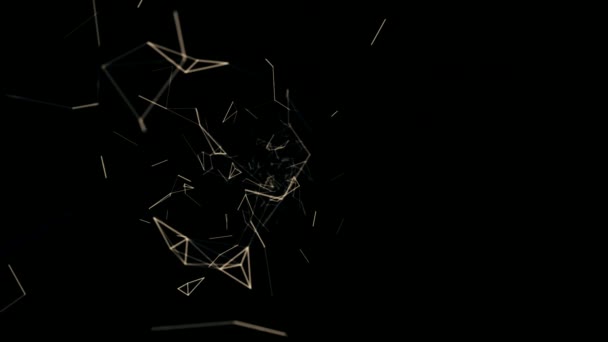 Blockchain-Linien verbinden, Technologie, Sicherheit, digitaler geometrischer Hintergrund mit beweglichen Linien und Punkten. Looping-cg-Animation — Stockvideo