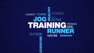 uhd 4k uygun fitness spor egzersiz kadın animasyonlu kelime bulutu arka plan koşucu koşu sağlıklı jogger yaşam tarzı eğitim 3840 2160.