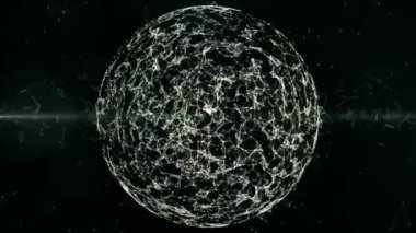 , teknoloji, güvenlik, blockchain çizgileri hareket ile dijital geometrik arka plan çizgiler ve noktalar. döngü cg animasyonu