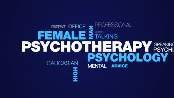 psychotherapy psychology female man therapy help therapist psychologist male high definition animated word cloud background in uhd 4k 3840 2160.
