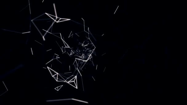 Blockchain lijnen aansluiten, technologie, beveiliging, digitale geometrische achtergrond met bewegende lijnen en punten. cg-animatie in een lus — Stockvideo