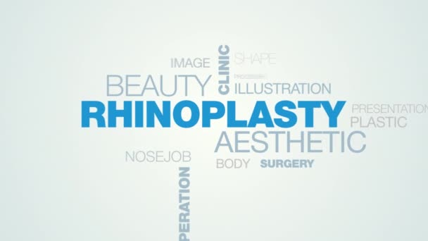 Rhinoplastie esthétique beauté clinique soins de santé cosmétique hôpital créatif opération nez cher mot animé nuage fond en uhd 4k 3840 2160 . — Video