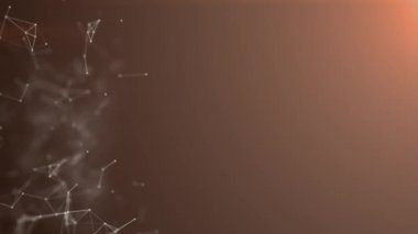 Nanoteknoloji soyut pleksus Mercan rengi arka plan, sorunsuz mükemmel döngü uhd 4 k animasyonlu kopya alanı ile sosyal medya ağ 3840 2160
